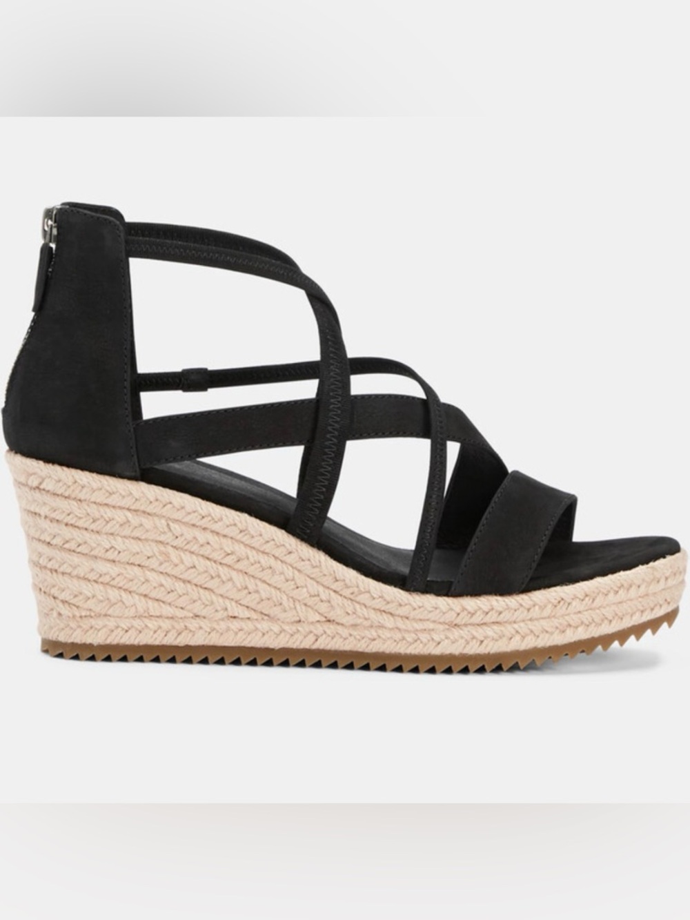 Eileen Fisher $195 Wanda Tumbled Nubuck Espadrille Suede Wedges Platform - Picture 2 of 10